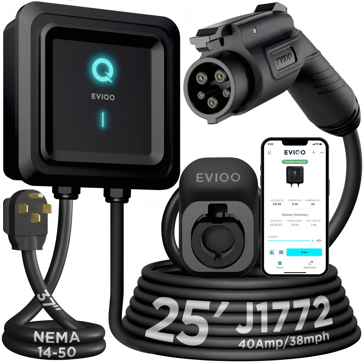 EVIQO Level 2 J1772 EV Charger